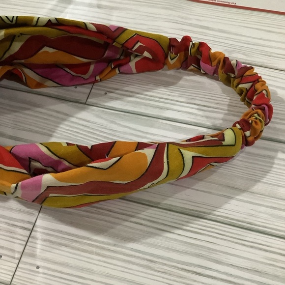 Handmade multicolored zigzag elastic fabric headband - Picture 2 of 4